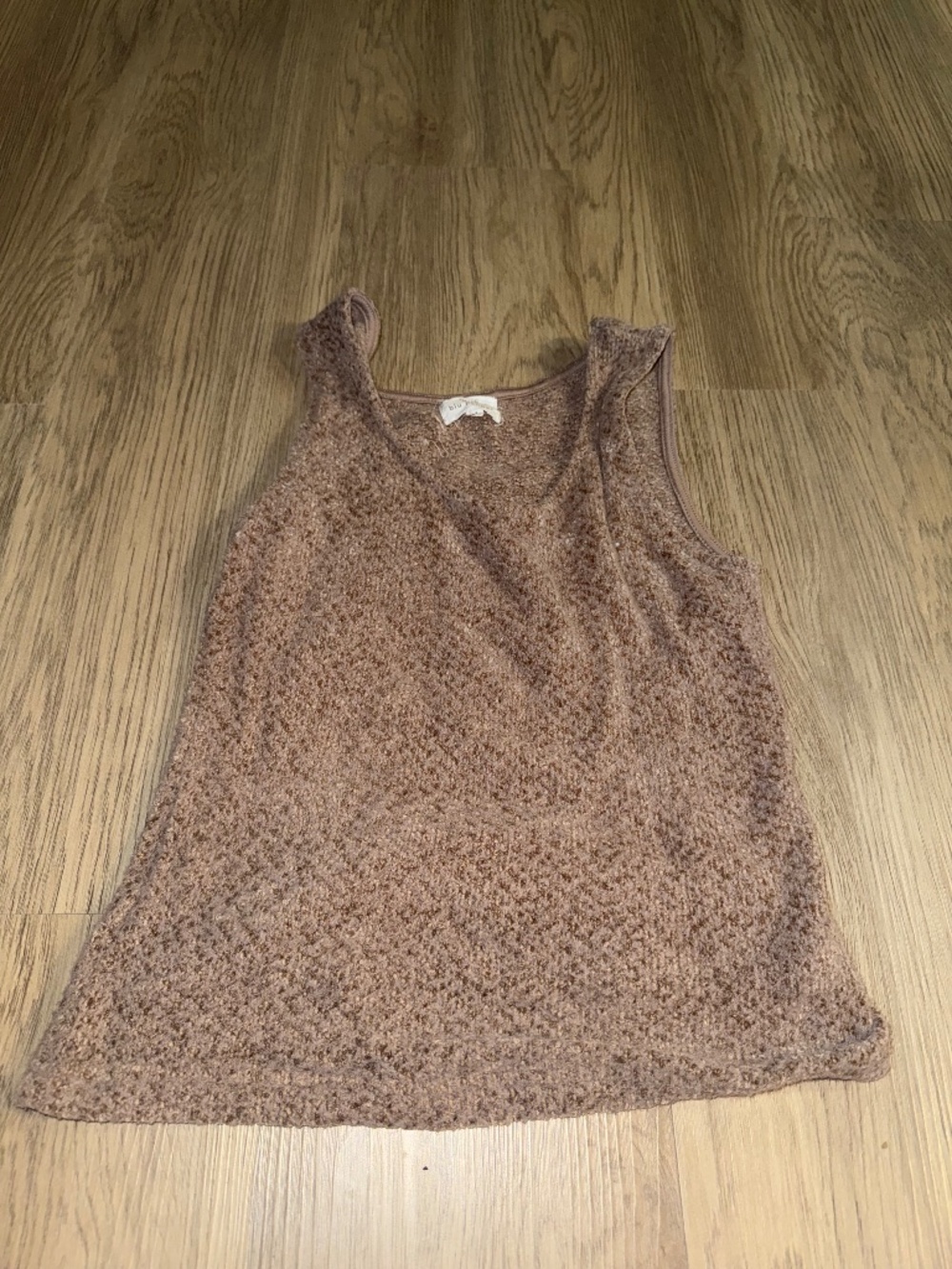 Cozy Textured Knit Tank – Brown Speckled Bouclé Sleeveless Top | Soft Minimalist